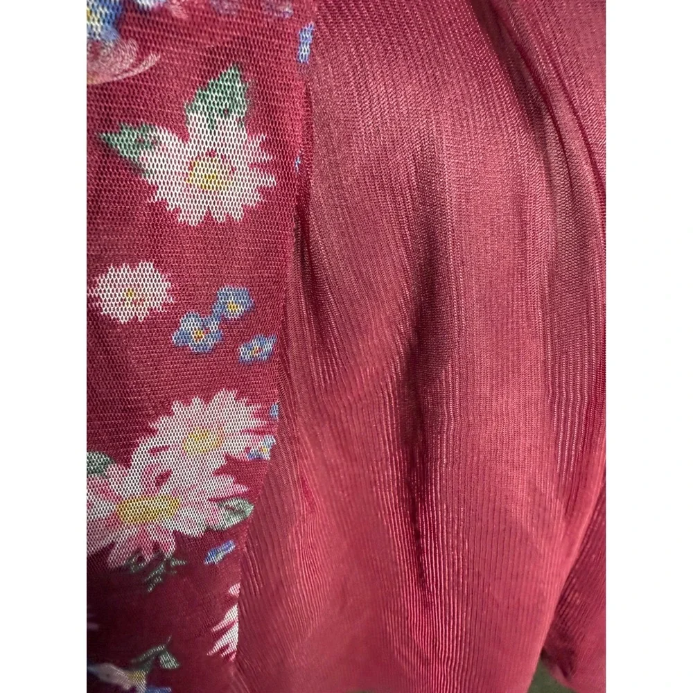 Justice Girls Denim Floral Shirt Dress With Belt Size 10 long sleeve Valentine's